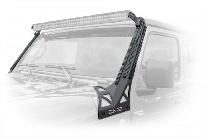 Jeep Wrangler JL Light Mount - DV8 Offroad - Picatinny Rail A-Pillar Pod LED Light Mount - `18-`27